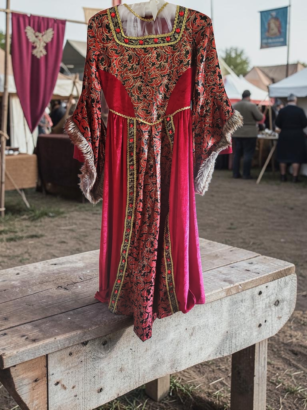 Chasing Fireflies Red and Gold Queen Isabella Medieval Princess Costume Dress